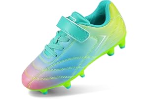 STELLE Kids Soccer Cleats Boys Girls Firm Ground Athletic Outdoor Football Soccer Shoes for Little/Big Kid