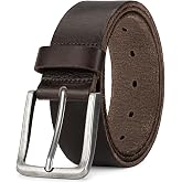 wolksprong Thicken Full Grain Leather Mens Belt Heavy Duty Mens Work Belt Mens Belt High Hardness Buckle Packed In Gift Box