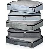 Bulyoou Packing Cubes for Suitcase Large Organizer Bags,L,Gray | Travel Luggage Containers for Clothes Accessories, Carry on Organizer for Kids Adults, Mesh Breathable Zipper Cubes for Trip