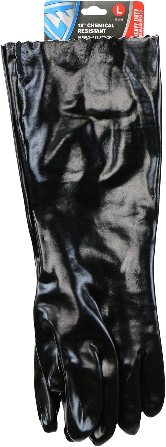 West Chester 12018-L 12018 Chemical Resistant PVC Coated Work Gloves: 18" Length, One Size Fits Most, 1 Pair, Black: Lab Gloves: Industrial & Scientific