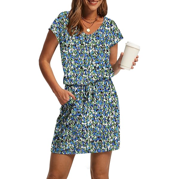 thumbnail interactive-video image 1 of Women Summer Casual Maxi Dress V Neck Sleeveless Flowy Boho Floral Beach Long Dress With Pockets 1 of 14