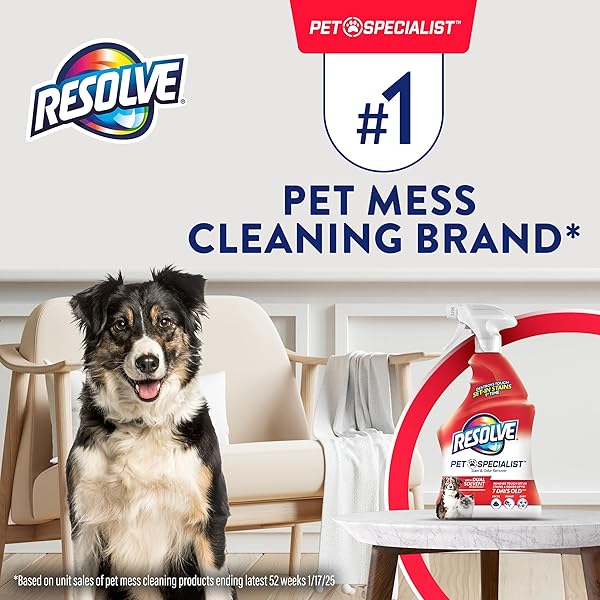 RESOLVE PET SPECIALIST CARPET CLEANER SPRAY – FOR REMOVAL OF PET STAINS & ODORS UP TO 7 DAYS OLD, 22OZ
