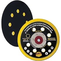 Superior Pads & Abrasives RSP33 5-Inch Hook & Loop Sander Pad – 5/16-24 UNF Thread, 5 Vacuum Holes, Replaces Porter Cable #15000