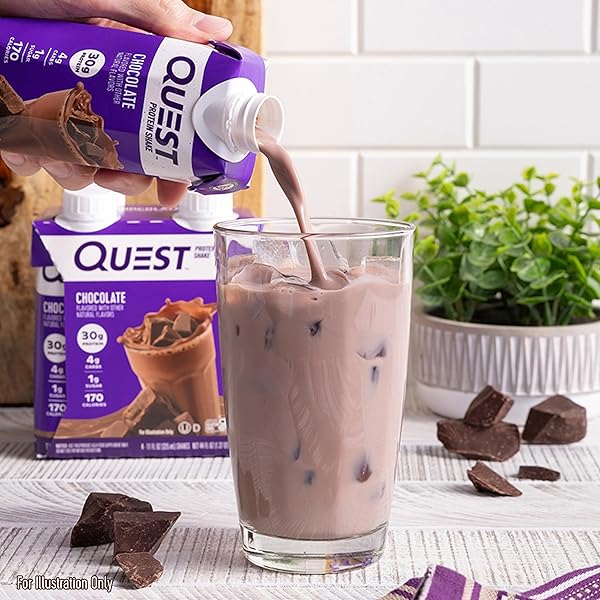 QUEST NUTRITION READY TO DRINK CHOCOLATE PROTEIN SHAKE, 30G PROTEIN, 4G NET CARBS, GLUTEN FREE, KETO FRIENDLY, 11 FL OZ – PACK OF 12