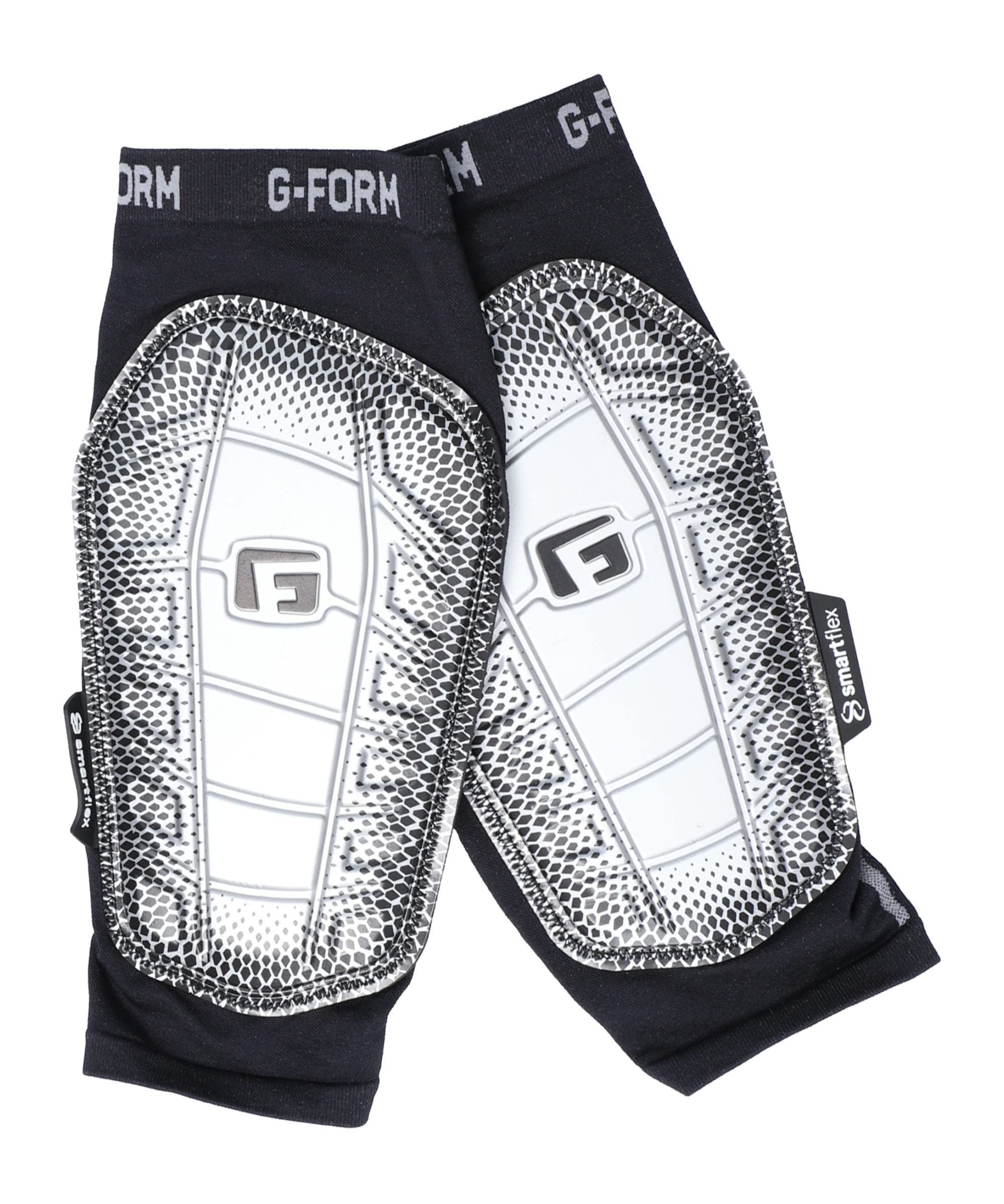 G-Form Pro-S Elite 2 Football Shin Guards - Football and Shin Guard Sleeves - Black/Silver, Adult Large