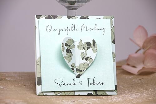 Gastgeschenk zur Hochzeit Personalisiert inkl. Blumensamen EUKALYPTUS - Herzform