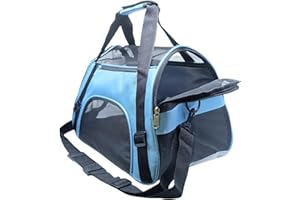 ZaneSun Cat Carrier,Soft-Sided Pet Travel Carrier for Cats,Dogs Puppy Comfort Portable Foldable Pet Bag Airline Approved (Medium-Blue)