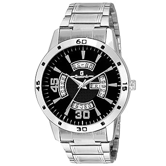 Nexus Analogue Black Dial Day and Date Mens Watch