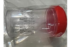 [10 Pcs] Urine Container 40 ml, Sterile Pack of 10 , Specimen Cup with Screw on Lids, Leakproof Cups, Test Ovulation Laborato