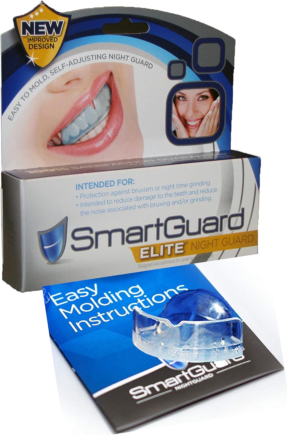 SmartGuard Elite Improved Night Guard for Teeth Grinding (Bruxism) – TMJ DDS Designed Dental Bite Splint Appliance for Relief of Symptoms of Clenching (May Include Jaw Pain). 100% Guarantee