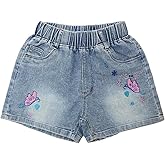 Peacolate 2-10Y Little&Big Girls Denim Summer Shorts Teens Elastic Short Jeans