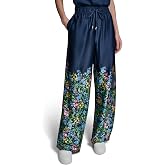 Karl Lagerfeld Women's Flowy Placed Floral Soft Pant