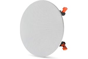 JBL B-6IC In-Ceiling and In-Wall Loudspeaker, 6.5” Woofer, 0.5" Tweeter with Low Profile Magnetic Grill - White