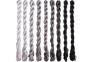 MINGGUXIUYI Natural 100% Silk Thread, Handmade Embroidery Thread Floss 9 Colors 110m Each (113)