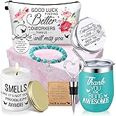 Perthlin 11 Pcs Farewell Gifts for Coworkers Women New Beginning Going Away Goodbye Gift Basket for Female Lady Boss Leaving(Blue,Thank You)