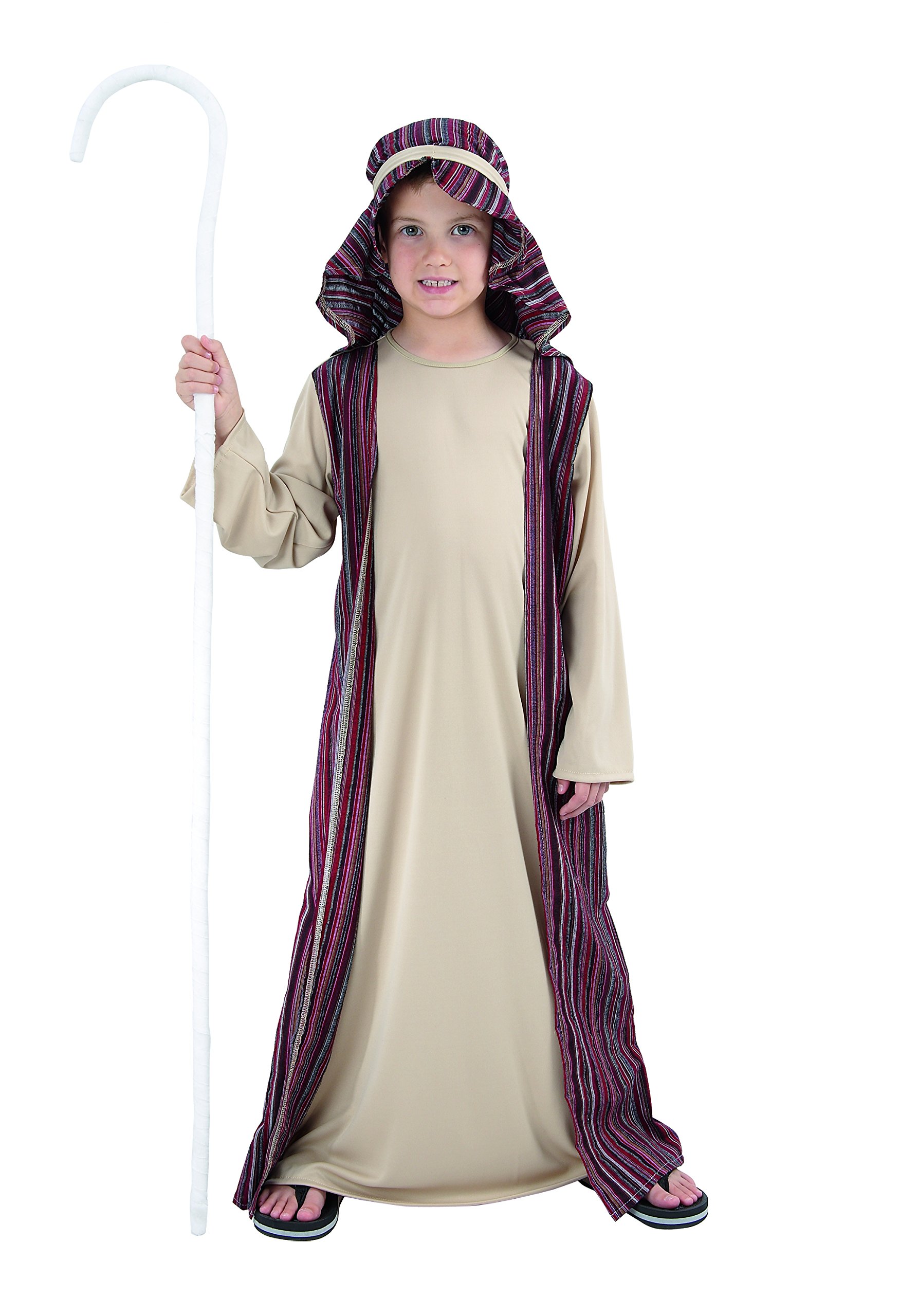 Ciao Fiori Paolo - St. Joseph/Three Kings/Virgin Mary, Children's Costume Saint Joseph L (7-9 Years), Brown