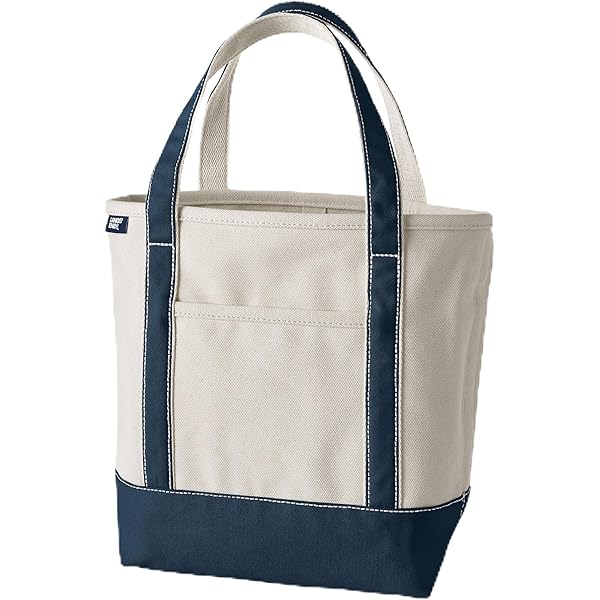 LANDS’END canvas tote bag size M Medium Print 5 Pocket Open Top Canvas Tote Bag | Lands' End