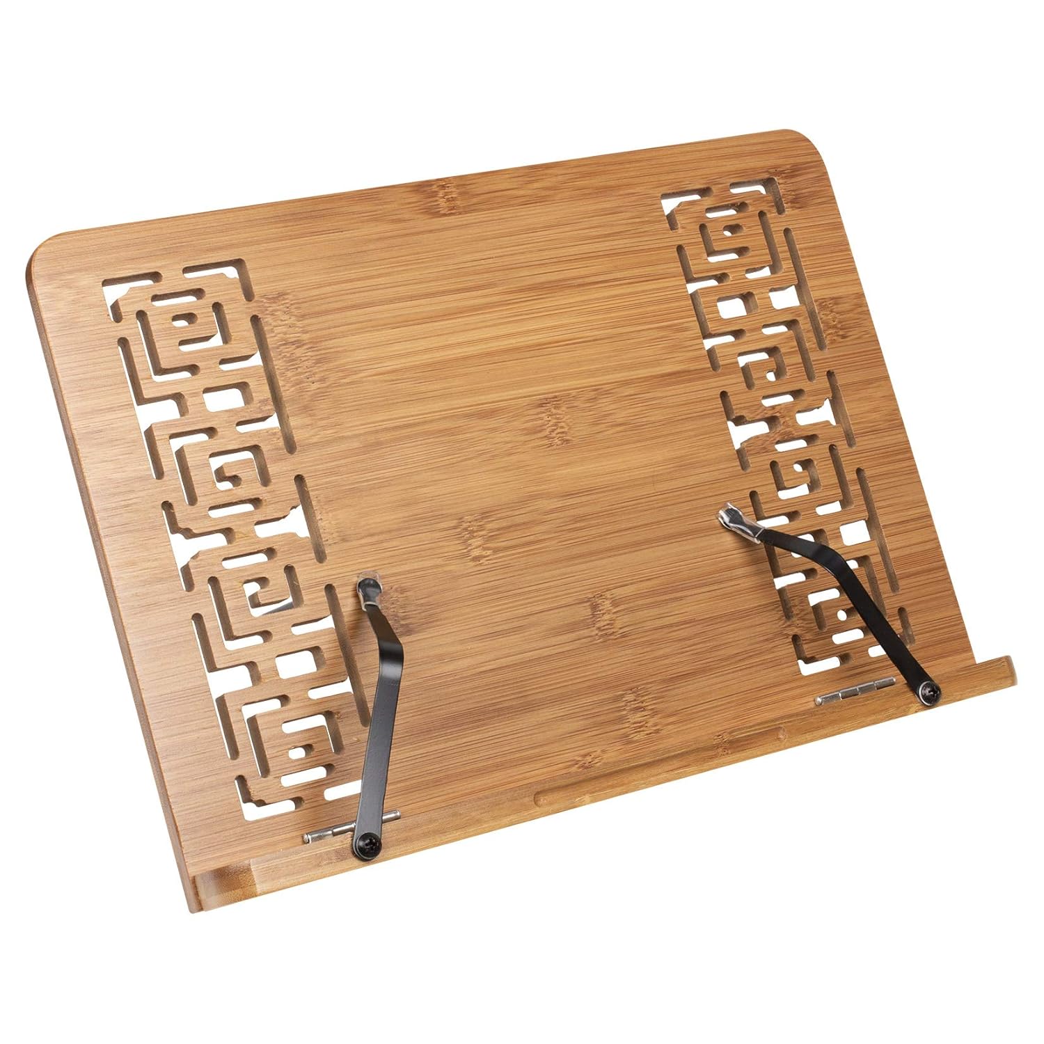 woodluv Bamboo Reading Rest Cook Book Holder Rack Stand, MultiColour