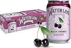 Waterloo Sparkling Water, Black Cherry Naturally Flavored, 12 Fl Oz Cans (Pack of 12) – Zero Calories and Zero Sugar or Sweet