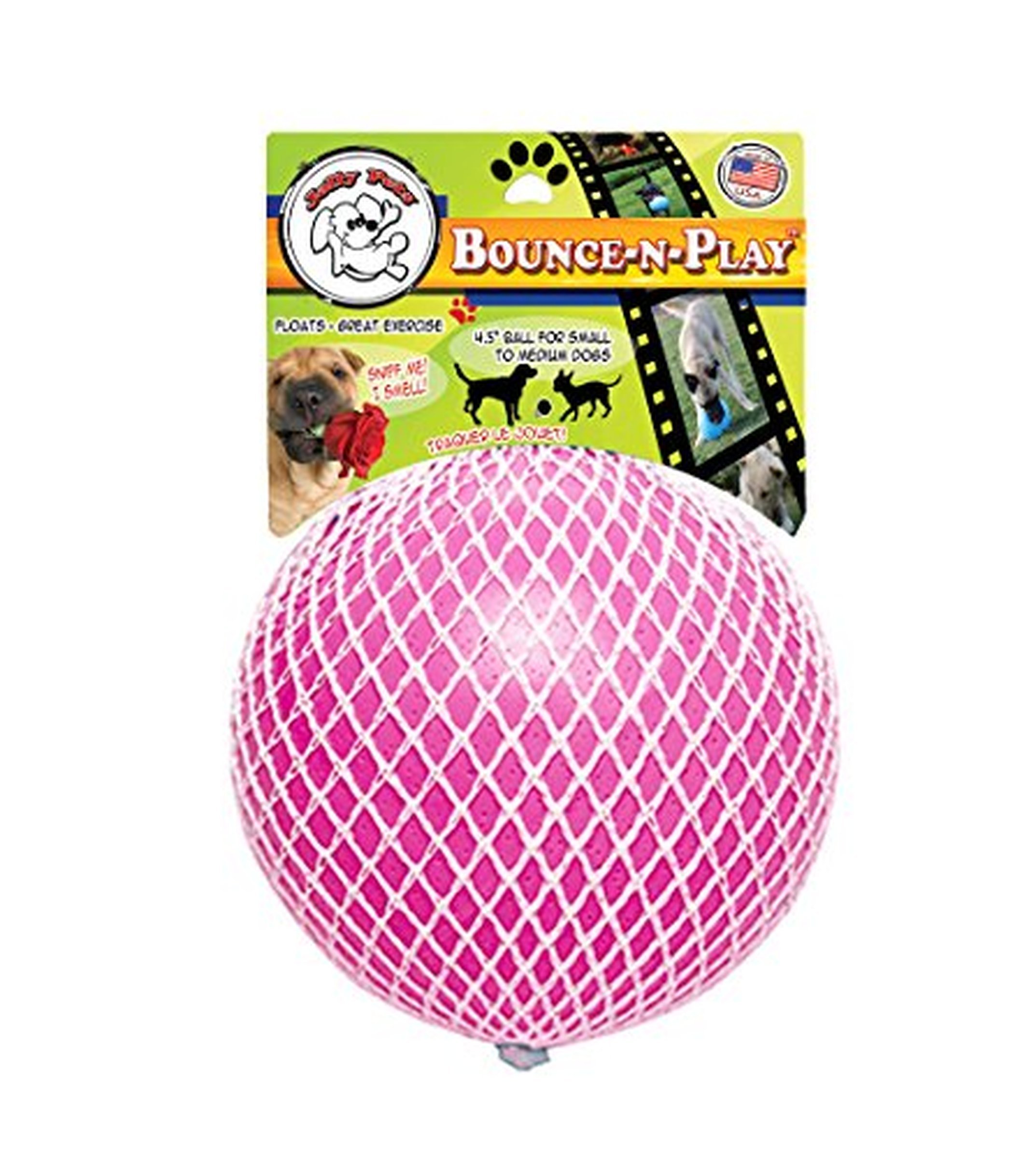 Jolly Pets Bounce-N Play Dog Toy, 11 cm, Pink