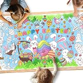 Gatherfun Easter Party Activity Poster - 31.5 x 72 Inches,Easter -Themed Party, Versatile Paper Coloring Banner/Table Cover for School Parties and Special Events Decoration