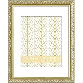 VIOLABBEY 11x14 Picture Frame Gold, Display 8x10 Picture with Mat or 11x14 without Mat, Ornate Vintage 11 x 14 Gold Frame for Wall Decor or Tabletop Display