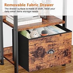 Furologee 4 Tier Bookshelf with Drawer, Tall