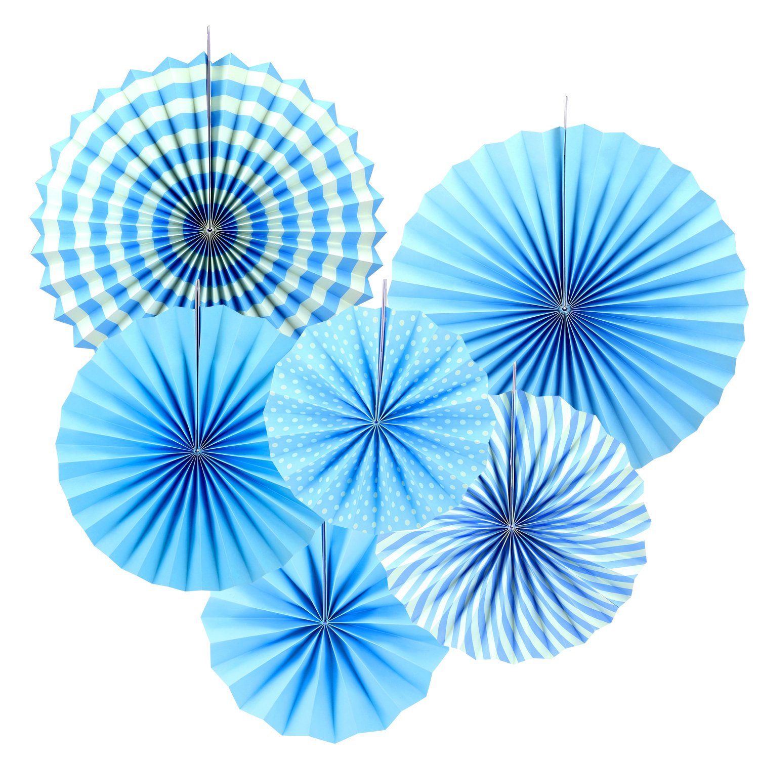 Foonii 22Pièces Happy Birthday Bleu Bannière Tissue Joyeux anniversaire Fête Thème Bleu Boules de Fleur en Papier Lanterne Guirlandes Fanions Kit, Thème Bleu anniversaire Fête