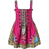 MODNTOGA African Attire for Toddler Girl Dashiki Dress Kids Girls African Print Clothing Black History Months Ankara Outfit