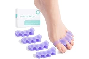 DR JK Dr. JK- ToePal Gel Toe Separators, 2 Pairs, Purple Bunion Toe Spacers, Toe Straightener, Toe Stretcher, Toe Corrector for Women and Men, Bunion Corrector, Silicone Toe Spacer