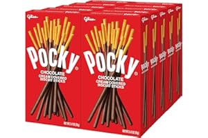 Pocky Chocolate Biscuit Sticks – Classic Chocolate-Covered Crunchy Snack, Mess-Free and Perfect for Sharing – (Pack of 10)