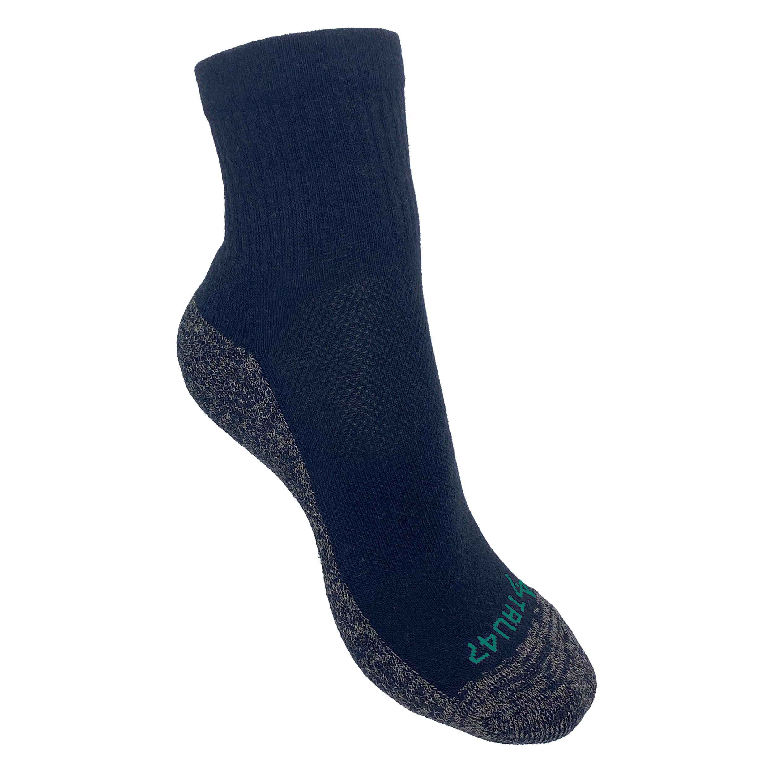Photo 1 of TRU47 Grounding & Earthing Products | Quarter Grounding Black Merino Wool Socks | Breathable Socks Made With 99.99% Pure Silver Thread (Medium, Quarter)