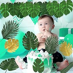 81 Pieces 10Kinds Artificial Tropical Leaf Jungle