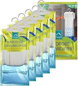 KNIGHT 5Pk XL Wardrobe Dehumidifier Moisture Absorber 600ml Bags Hanging Up To view 1