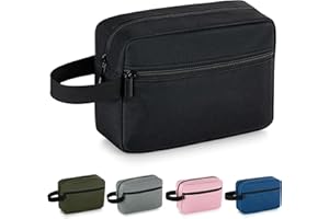 Elviros Travel Toiletry Bag for Women and Men,Lightweight Makeup Bag Hanging Dopp Kit with Shaving Compartment Cosmetic Organizer Small Tool Bag Travel Essentials,Gifts for Men(Black)