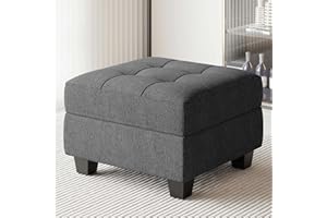 Belffin Ottoman Module with Storage for Modular Sofa Sectional Couch Cube Seat Square Storage Ottoman Footrest Modern Fabric Dark Grey