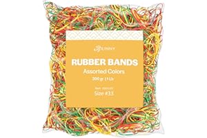 BILINNY High Quality Rubber Bands Size 33 - Standard Rubber Bands Office Supplies - Thick Rubber Bands - 1/2 Lb of 300 Colorful Rubber Bands