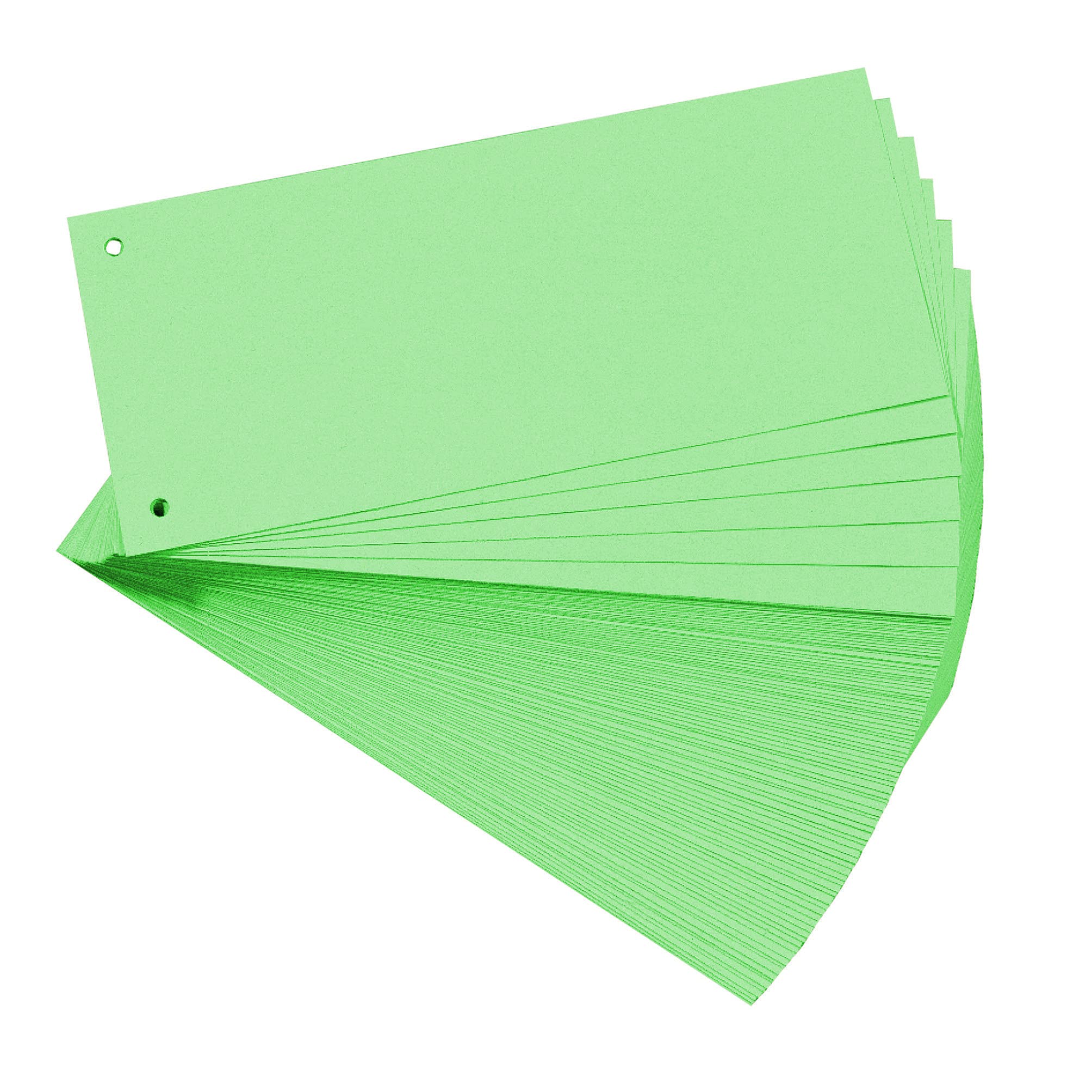 Exacompta - Ref 13445B - Forever Collection - Recycled Punched Card Dividers - 105 x 240mm, Pre-Punched for Folders or Files, Plain Recycled 180gsm Card - Green (100 Pack)
