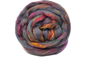 Living Dreams Yarn Merino & Sari Silk Fiber Blend for Spinning & Felting. Super Soft Combed Top. Dharma