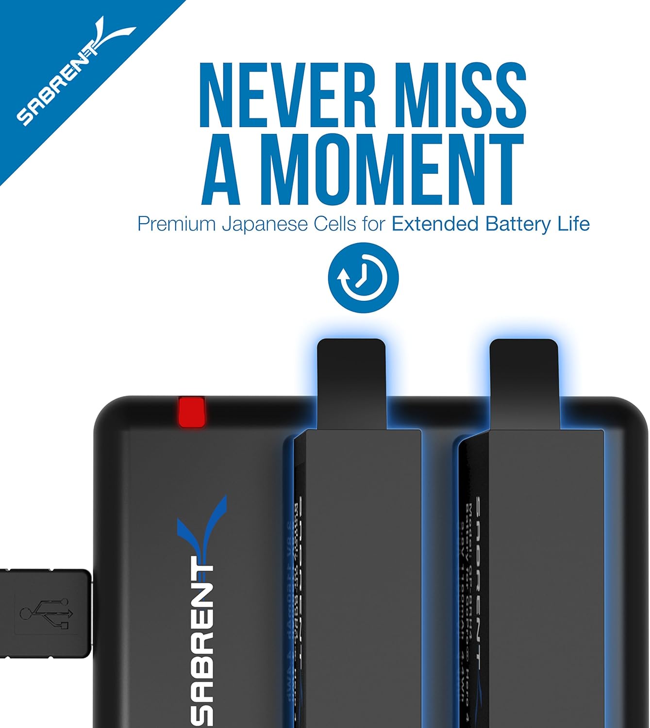 Sabrent 2 Pack Battery Set with Dual Battery Charger for GoPro HERO4 [AHDBT-401, AHBBP-401] (GP-KTH4): Computers & Accessories