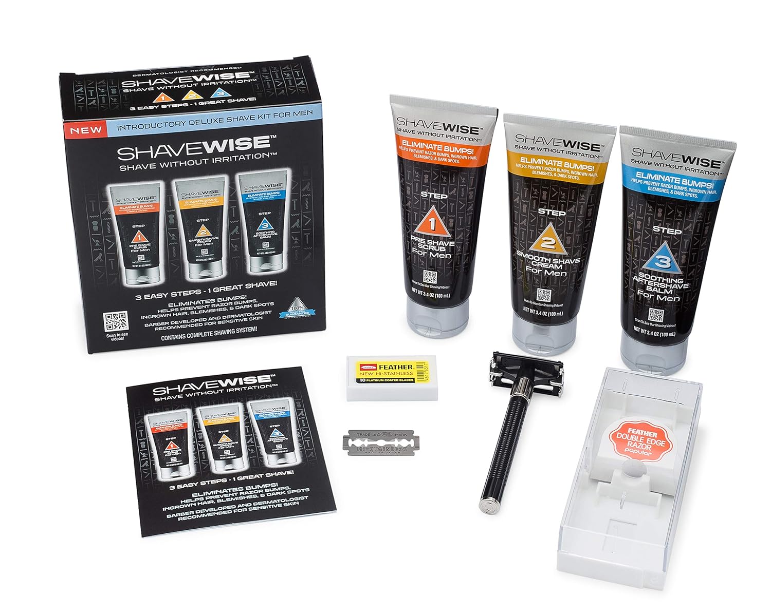 Shavewise Shave Kit For Men Helps Eliminate Razor Bumps Ingrown