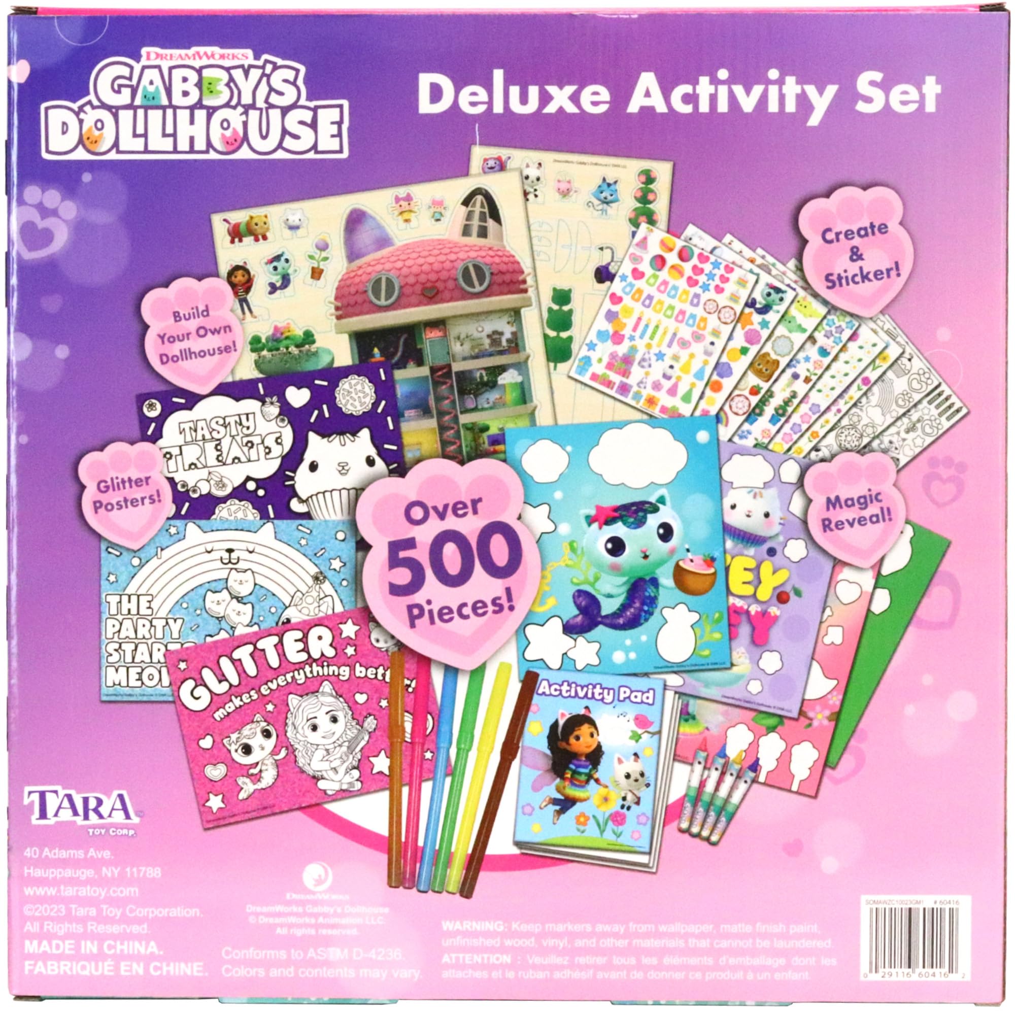 Tara Toys Gabby's Dollhouse Deluxe Activity Set Multi-Piece Art & Craft Kit for Kids with Stickers, Coloring Sheets, and More Great Gift for Girls Ages 3+, DreamWorks Official