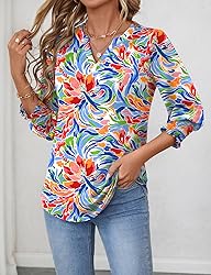 LOMON Women's 2025 Fashion Tops 3/4 Length Sleeve