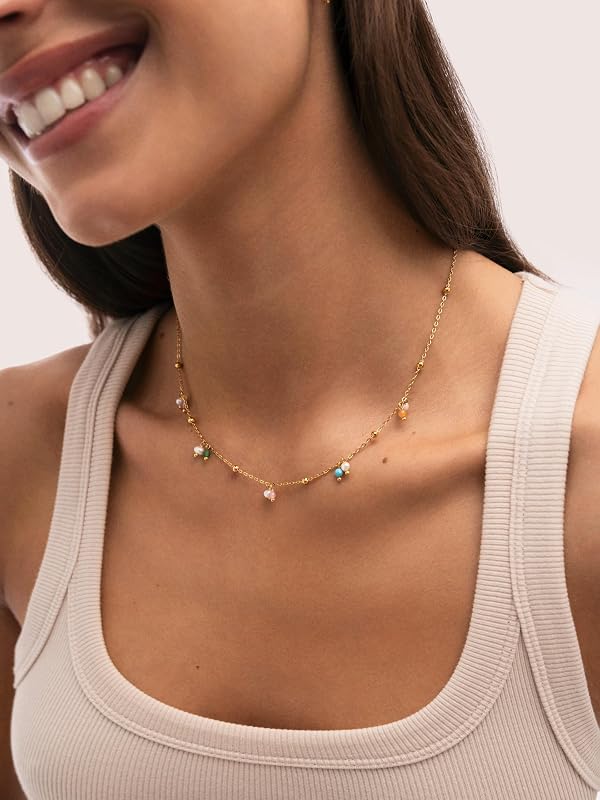 Colar Feminino de Aço Dourado Shamira Dots