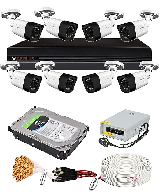 Buy CP Plus 2.4MP, H.265+, 2TB Storage, 8 Camera Combo Kit with (8Ch DVR, 8 Bullet Cameras, 2TB