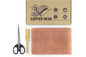 Copper Mesh Rodent Control, Proof Wire Screen Roll with Scissors and Trowel for Mice Rat Rodent, Bat & Snail, DIY Blocker Wee