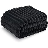 Bedsure GentleSoft Black Throw Blanket for Couch - Cozy Soft Blankets for Women, Cute Small Fleece Throws for Girls, 50x60 Inches