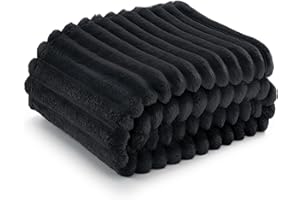 Bedsure Living Room Decor Home Black Throw Blanket Gifts for Women Men, Soft Fluffy Fleece Cozy Fuzzy Plush Warm Minky Couch 