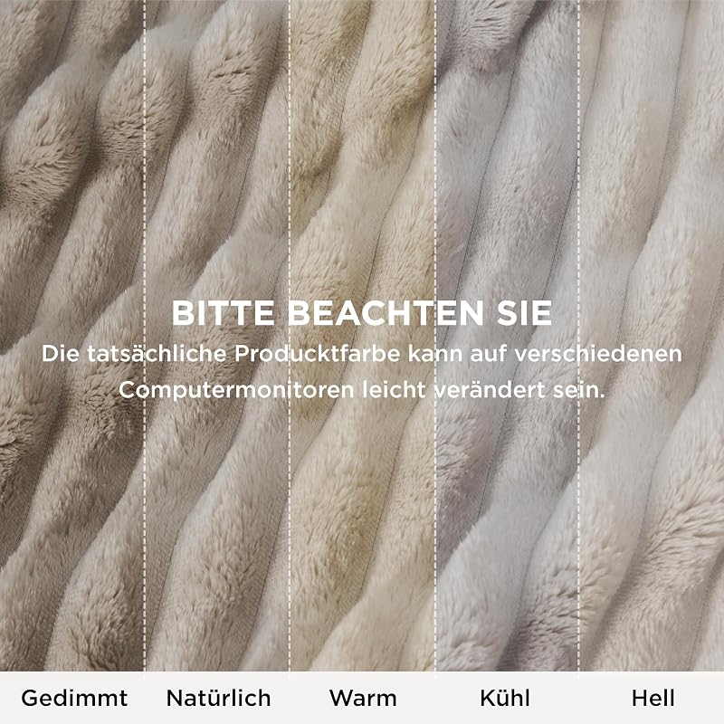 Kuscheldecke 150x200 Zimmer Deko - Tagesdecke, Beige