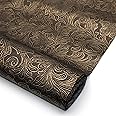 David accessories Bump Texture Faux Leather Sheet 1 Pc 11" x 55" (30x140cm) Plain Geometric Pattern Printed Faux Leather Fabric Sheet for DIY Bows Earrings Making Crafts (Golden Pattern)